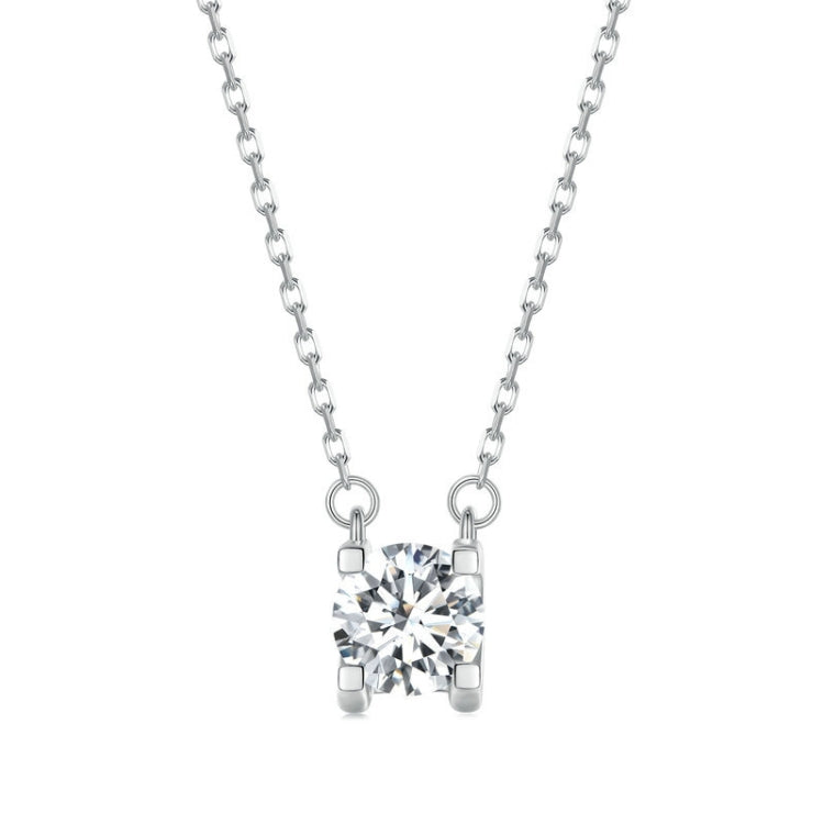Collana argento 925 con ciondolo moissanite placcato oro bianco