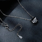 Collana argento 925 con ciondolo moissanite placcato oro bianco