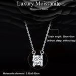 Collana argento 925 con ciondolo moissanite placcato oro bianco