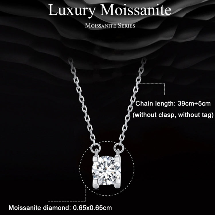 Collana argento 925 con ciondolo moissanite placcato oro bianco