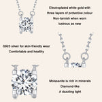 Collana argento 925 con ciondolo moissanite placcato oro bianco