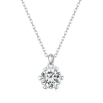 Collana argento 925 placcata oro bianco con moissanite