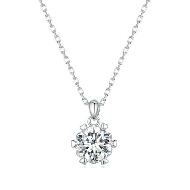 Collana argento 925 placcata oro bianco con moissanite
