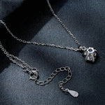Collana argento 925 placcata oro bianco con moissanite