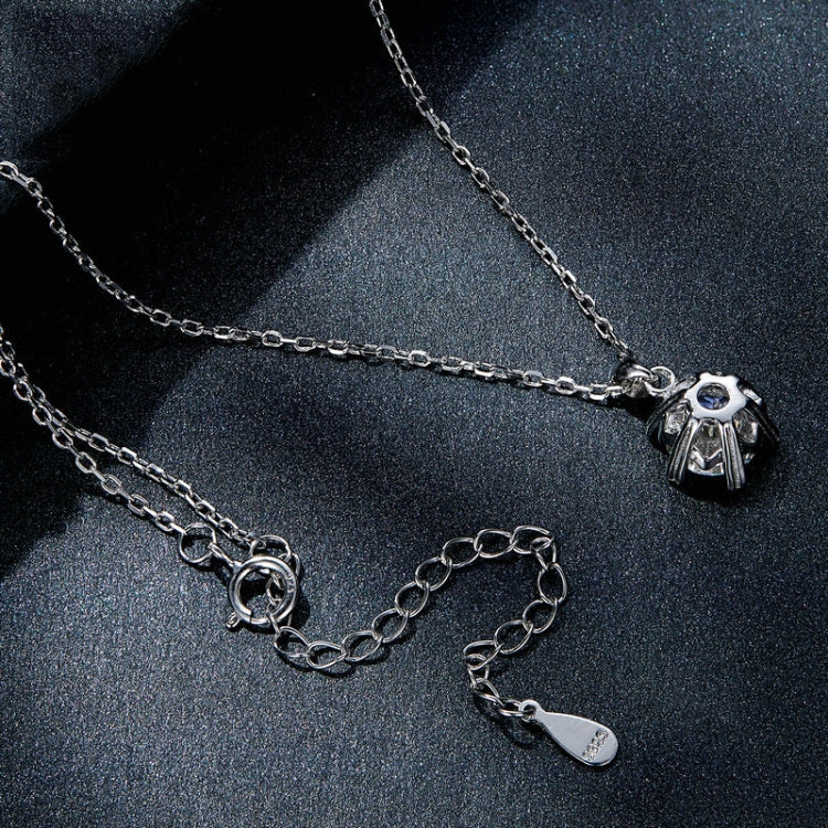 Collana argento 925 placcata oro bianco con moissanite