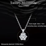 Collana argento 925 placcata oro bianco con moissanite