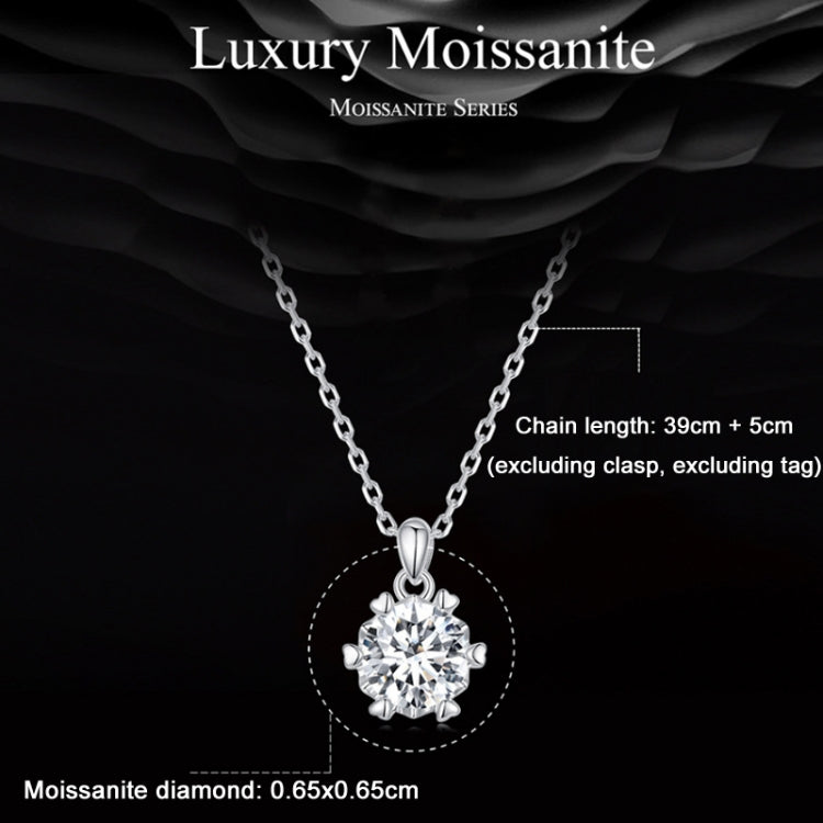 Collana argento 925 placcata oro bianco con moissanite