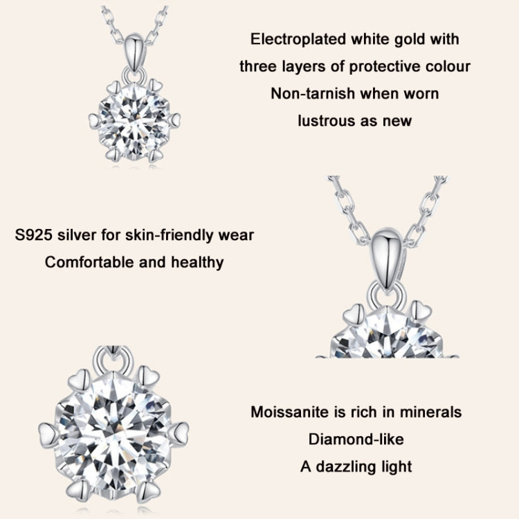 Collana argento 925 placcata oro bianco con moissanite