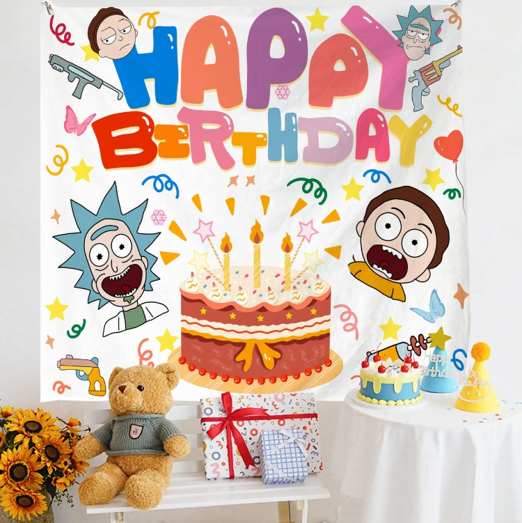 Panno da appendere per foto per bambini con layout di compleanno, 150x200cm Velvet