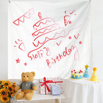 Panno da appendere per foto per bambini con layout di compleanno, 150x200cm Velvet