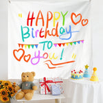 Panno da appendere per foto per bambini con layout di compleanno, 150x200cm Velvet