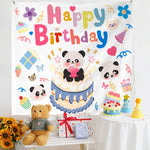 Panno da appendere per foto per bambini con layout di compleanno, 150x230cm Velvet
