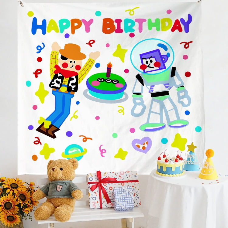 Panno da appendere per foto per bambini con layout di compleanno, 150x230cm Velvet