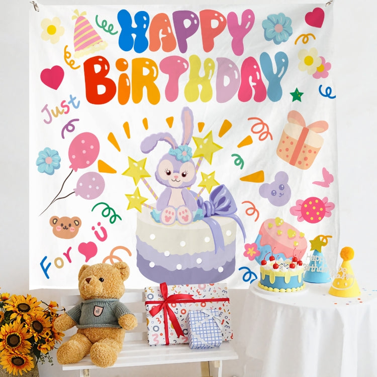 Panno da appendere per foto per bambini con layout di compleanno, 180x230cm Velvet