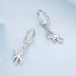 Orecchini orso in argento 925 placcati oro bianco