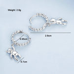 Orecchini orso in argento 925 placcati oro bianco