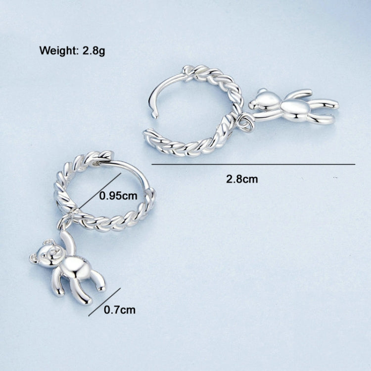 Orecchini orso in argento 925 placcati oro bianco