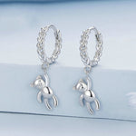 Orecchini orso in argento 925 placcati oro bianco