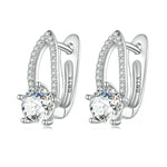 Orecchini in argento 925 placcati oro bianco con zirconi