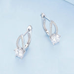 Orecchini in argento 925 placcati oro bianco con zirconi