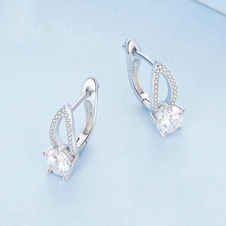 Orecchini in argento 925 placcati oro bianco con zirconi