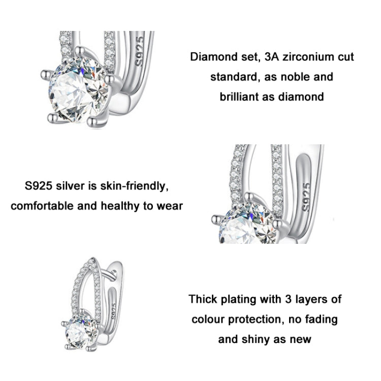 Orecchini in argento 925 placcati oro bianco con zirconi
