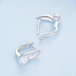 Orecchini in argento 925 placcati oro bianco con zirconi