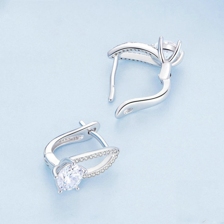 Orecchini in argento 925 placcati oro bianco con zirconi