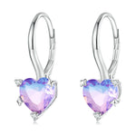 Orecchini cuore in argento 925 placcati oro bianco con zirconi