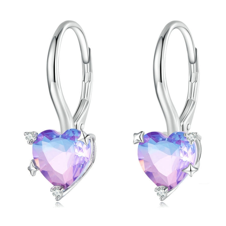 Orecchini cuore in argento 925 placcati oro bianco con zirconi