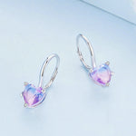 Orecchini cuore in argento 925 placcati oro bianco con zirconi