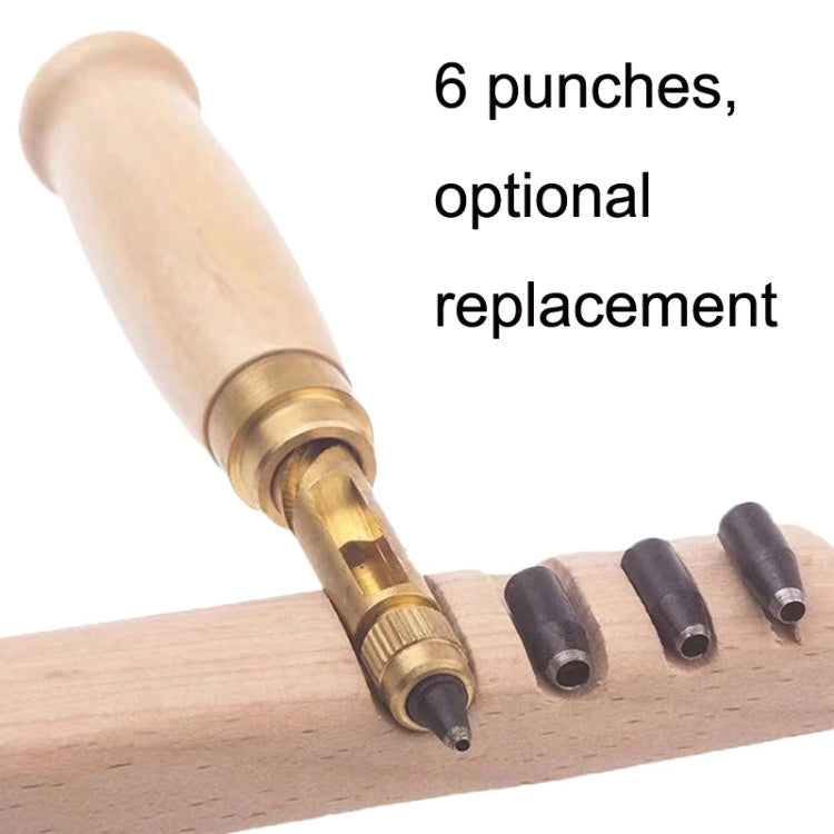 Punzone automatico 6 in 1 per cintura in acciaio e legno