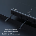 Caricabatterie auto USB 65W con doppio cavo retrattile