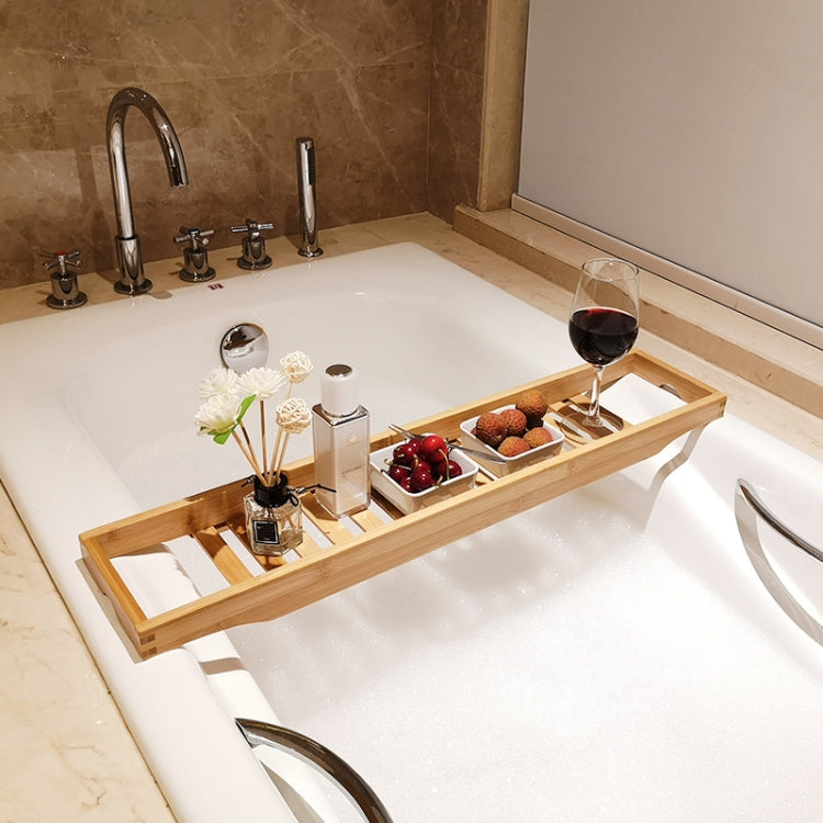 Mensola antiscivolo in bambù per vasca da bagno 70x14,5x4,5 cm