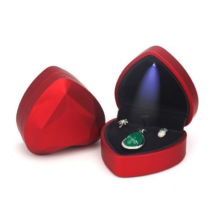 Scatola portaoggetti a forma di cuore con LED per gioielli