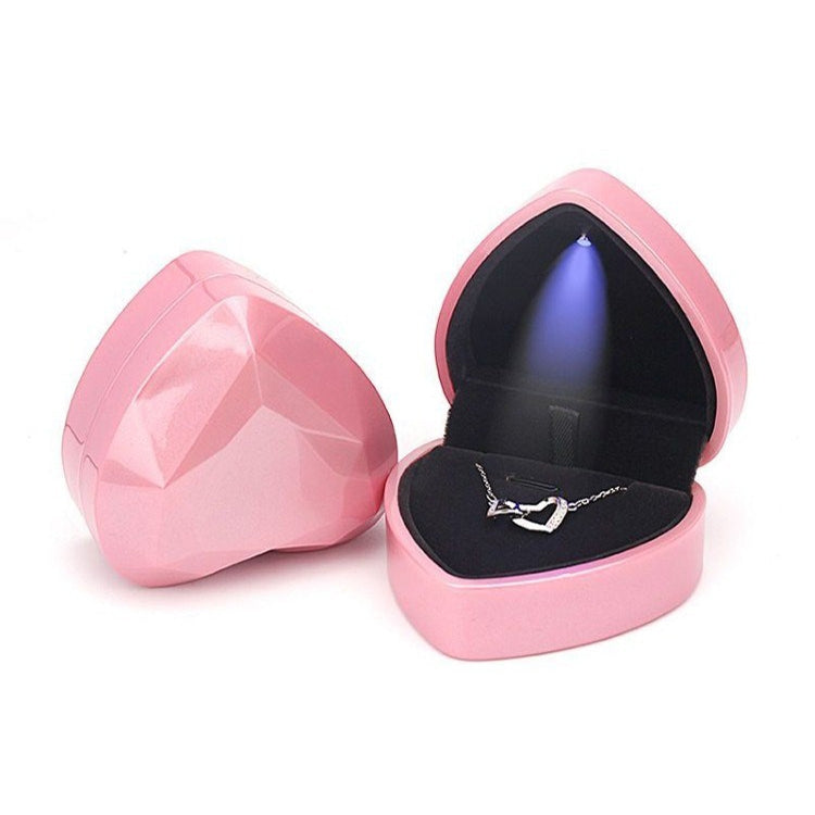 Scatola portaoggetti a forma di cuore con LED per gioielli