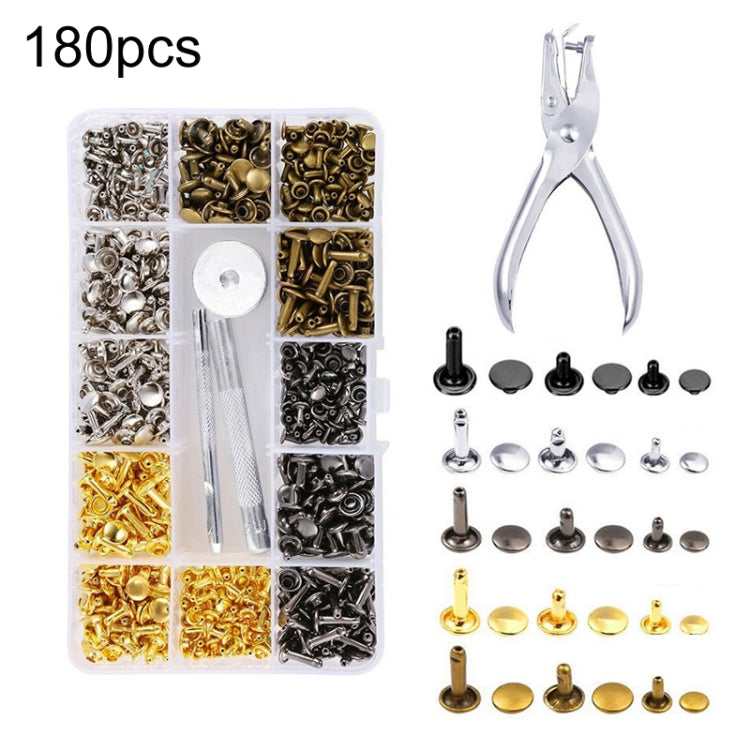 Set rivetti doppia faccia in ottone per pelle con pinze
