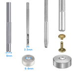 Set rivetti doppia faccia in ottone per pelle con pinze
