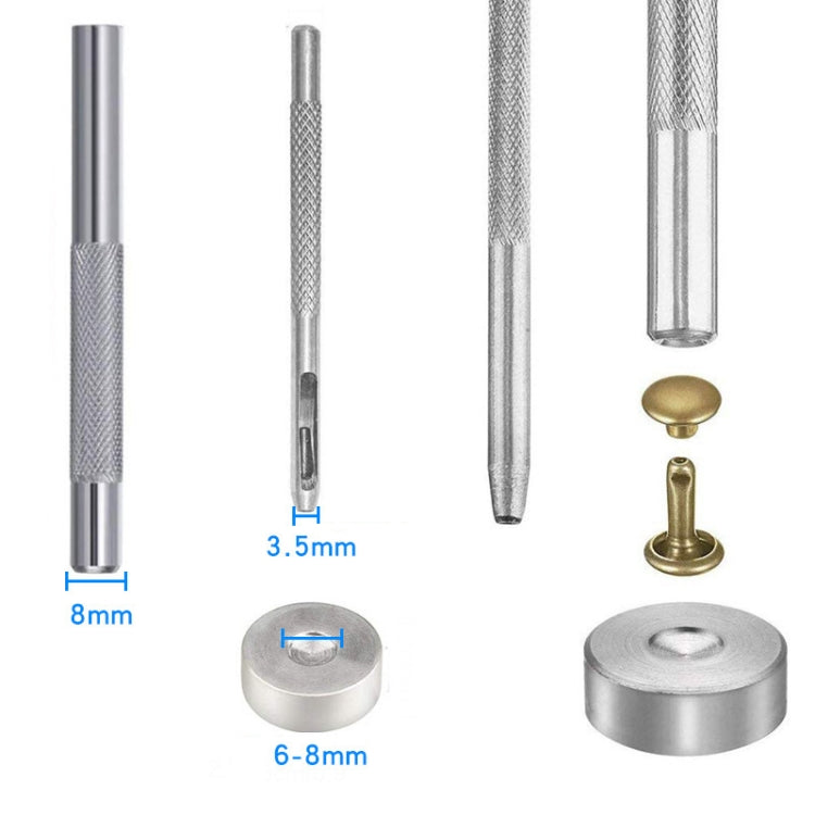 Set rivetti doppia faccia in ottone per pelle con pinze