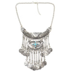 Collana donna vintage in lega con nappine colorate