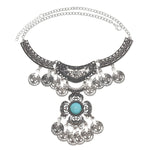 Collana donna vintage in lega con nappine colorate