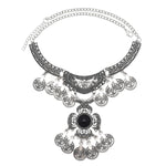 Collana donna vintage in lega con nappine colorate