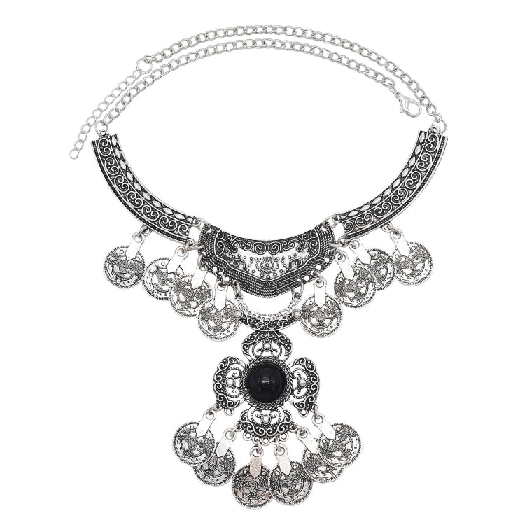 Collana donna vintage in lega con nappine colorate