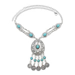 Collana donna vintage in lega con nappine colorate
