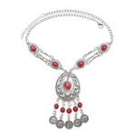 Collana donna vintage in lega con nappine colorate