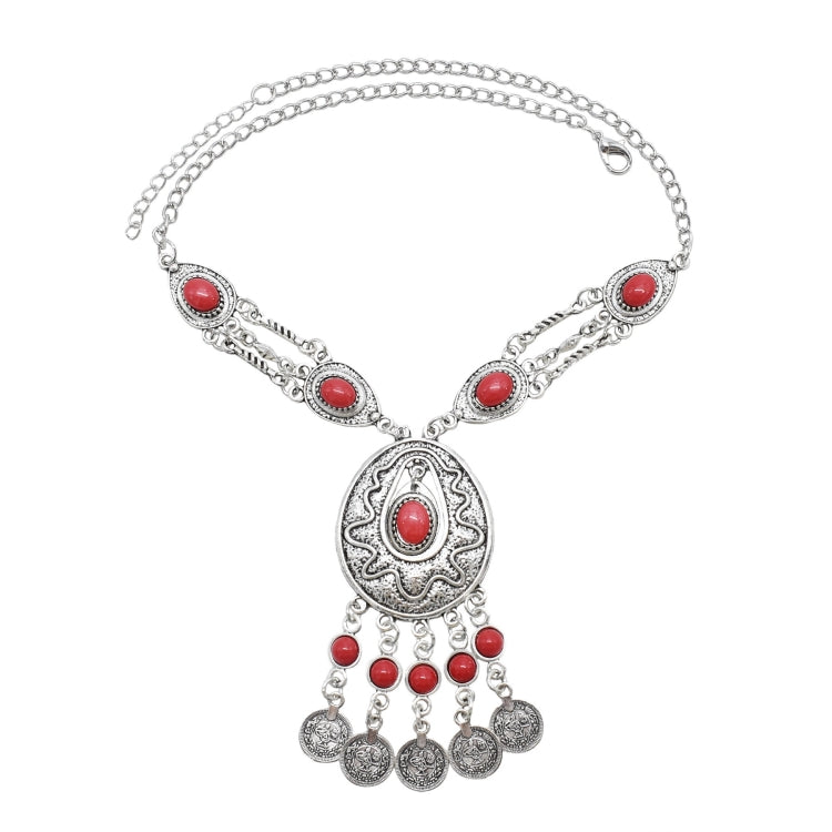 Collana donna vintage in lega con nappine colorate