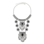 Collana donna vintage in lega con nappine colorate