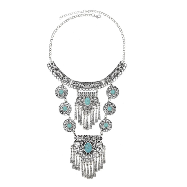 Collana donna vintage in lega con nappine colorate