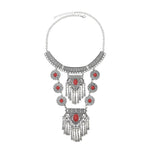 Collana donna vintage in lega con nappine colorate