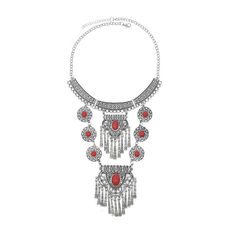 Collana donna vintage in lega con nappine colorate